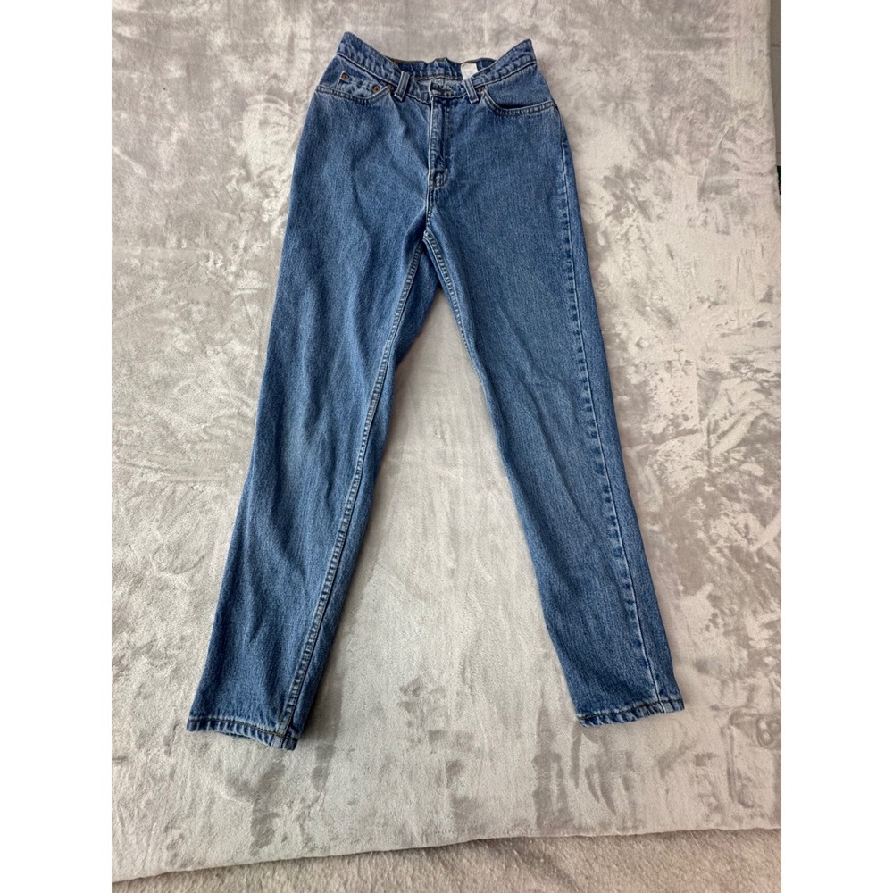 Vintage Levis Slim Fit Tapered Leg High Rise Medium Wash Blue Jeans 25 x 28